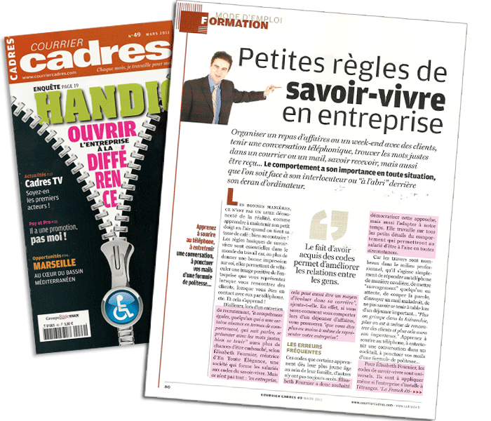 Courrier Cadres - Couverture et article